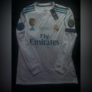 Real Madrid 2017/18 Home Ronaldo Jersey (NWT) – White/Teal